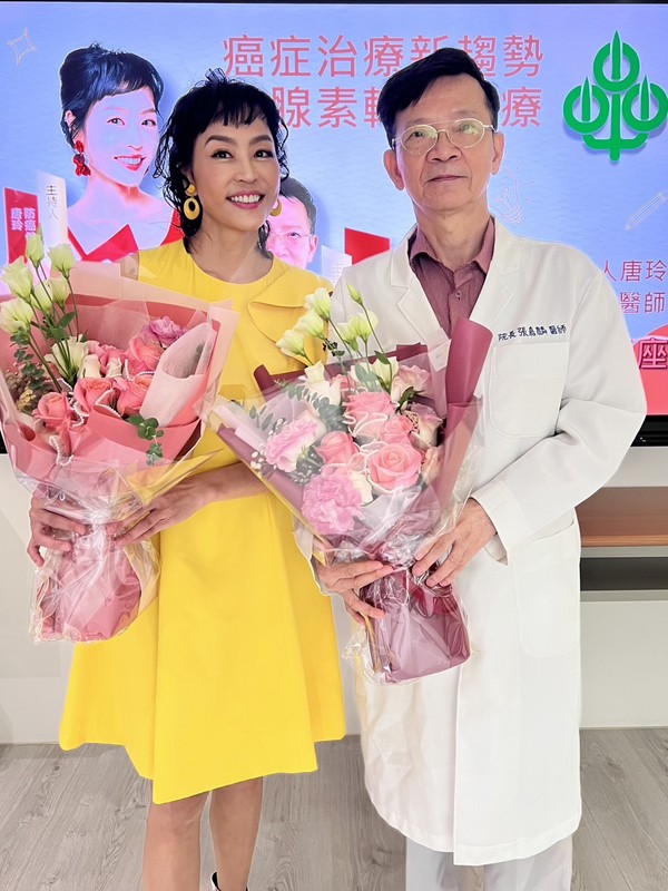 抗癌大使唐玲(左)屆時將與張嘉麟醫師一起現身為病友打氣。圖/唐玲提供