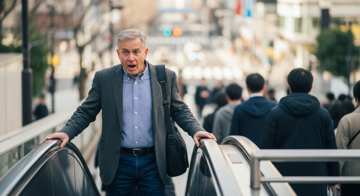 美國遊客驚嘆日本「潛規則」 電扶梯禮儀體現細膩顧慮