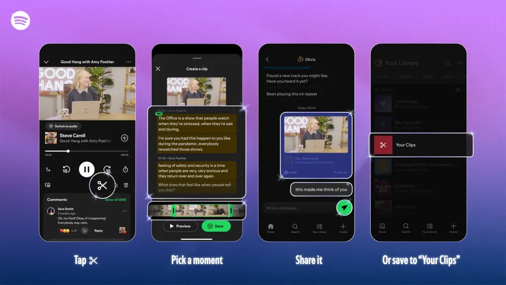 Spotify更新亮點多!剪輯播客與雜誌語音搶攻微支付市場 Spotify更新亮點多!剪輯播客與雜誌語音搶攻微支付市場
