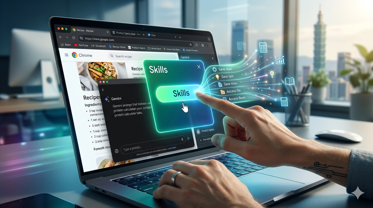 Chrome內建AI技能進化！常用Gemini指令可一鍵存取