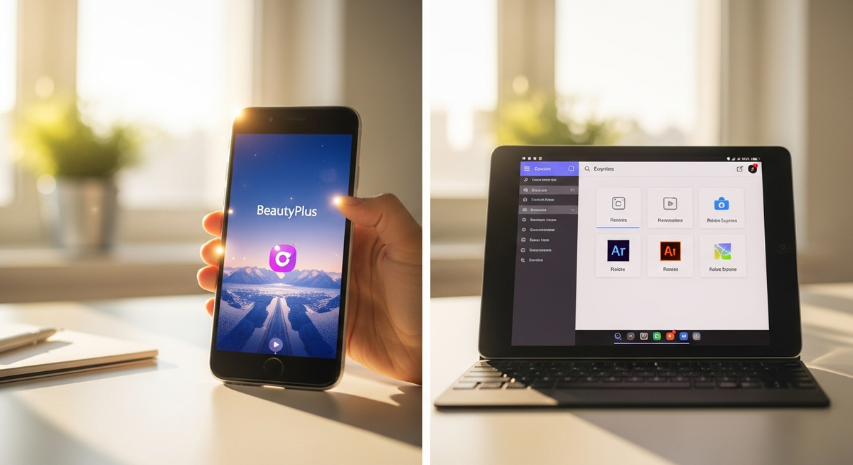 AI修圖利器對決：BeautyPlus與Adobe Express功能剖析與創作者選用指南